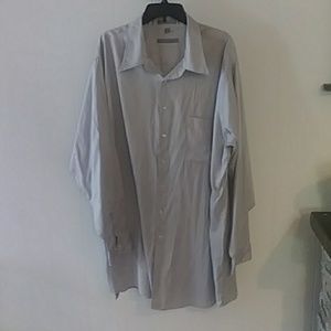 Geoffrey Beene Mens Gray Dress Shirt Tall 20 37-38